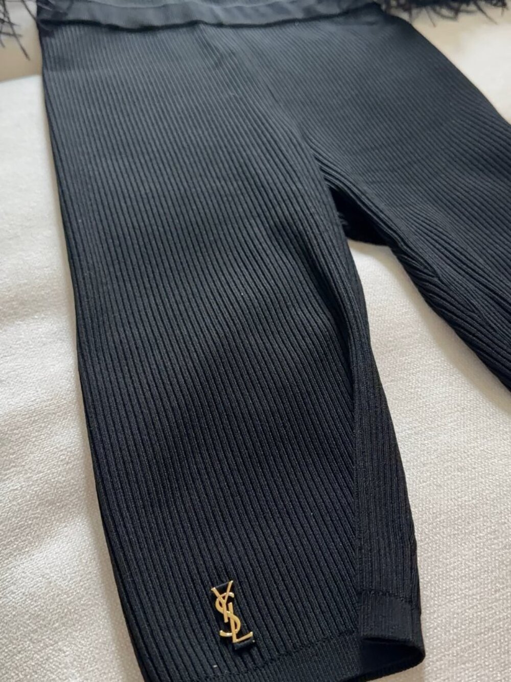 Saint Laurent Cashmere Jumpsuit with Ostrich Feathers  Size-Small - Picture 5 of 7